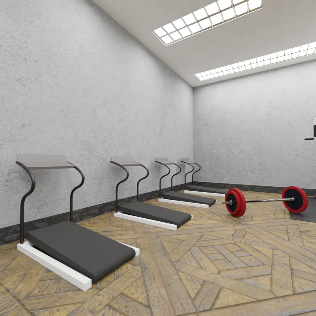 3DCG【gym_set】ジム フィットネス 店舗モデル