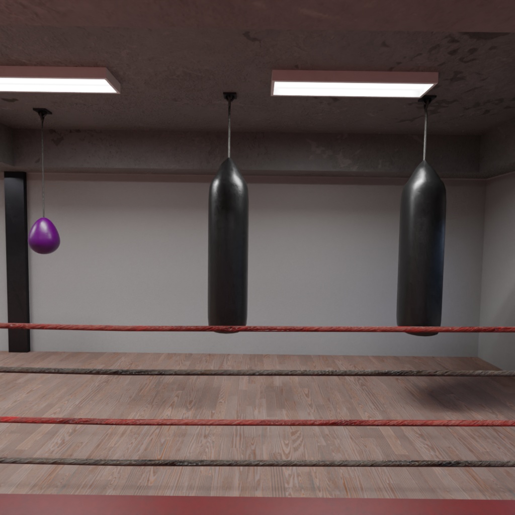 3DCG【boxing_gym】ボクシングジム セットモデル