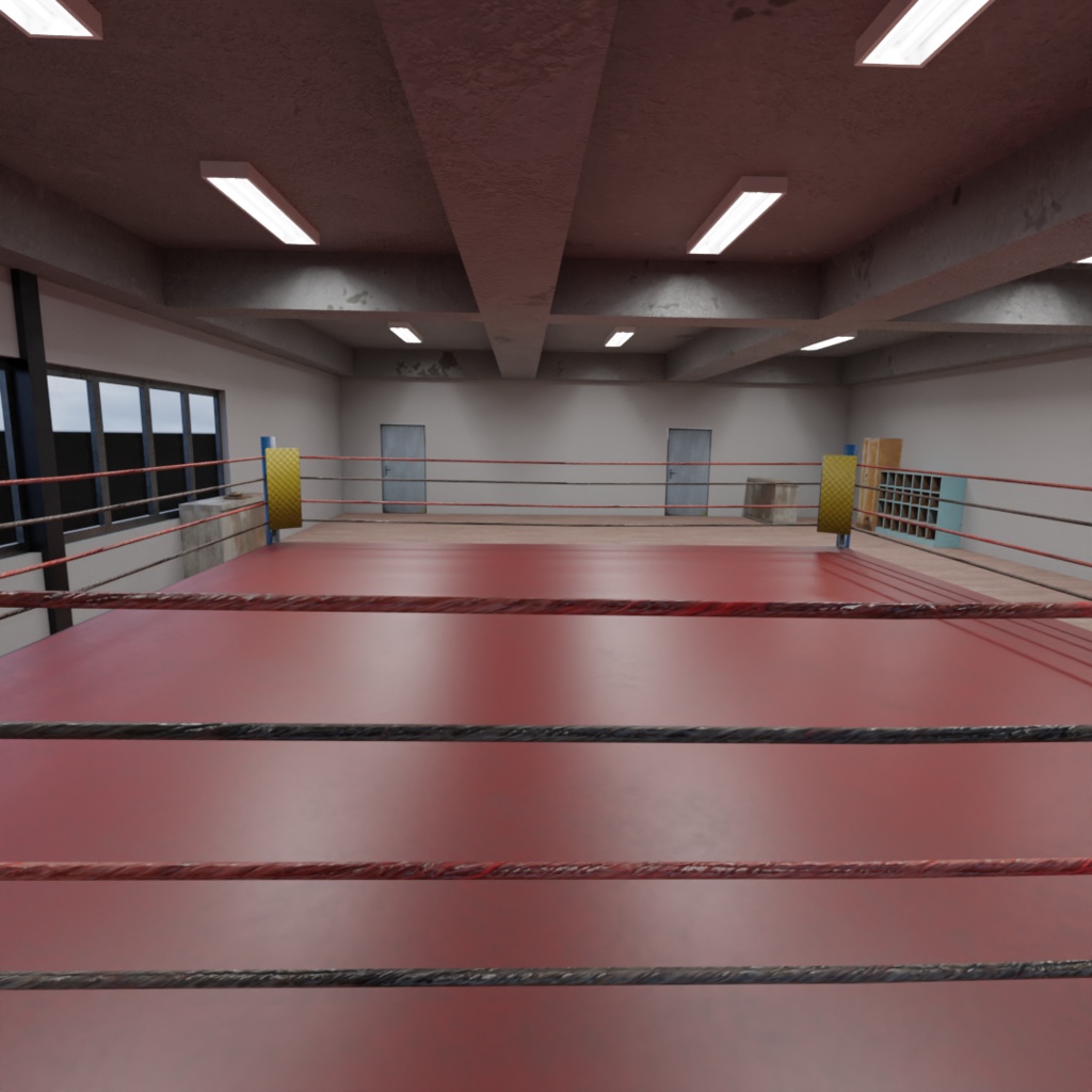 3DCG【boxing_gym】ボクシングジム セットモデル