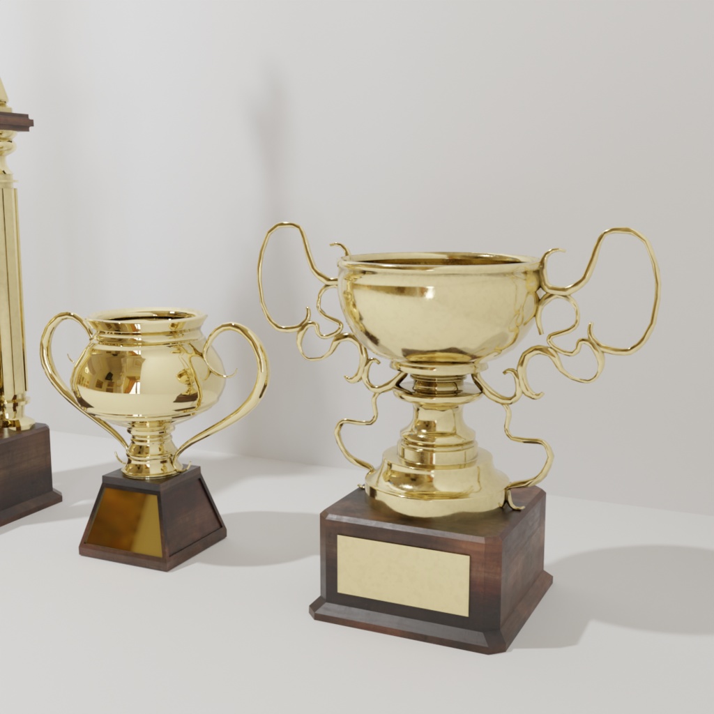 3DCG【Trophy_Cup_set】トロフィー カップ セットモデル