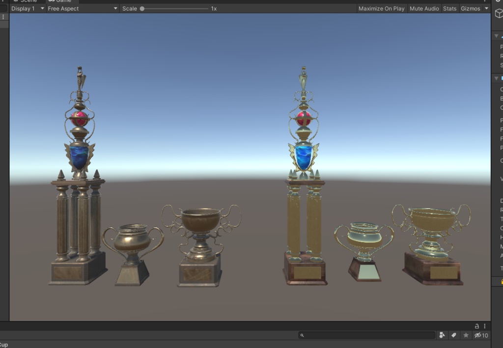 3DCG【Trophy_Cup_set】トロフィー カップ セットモデル