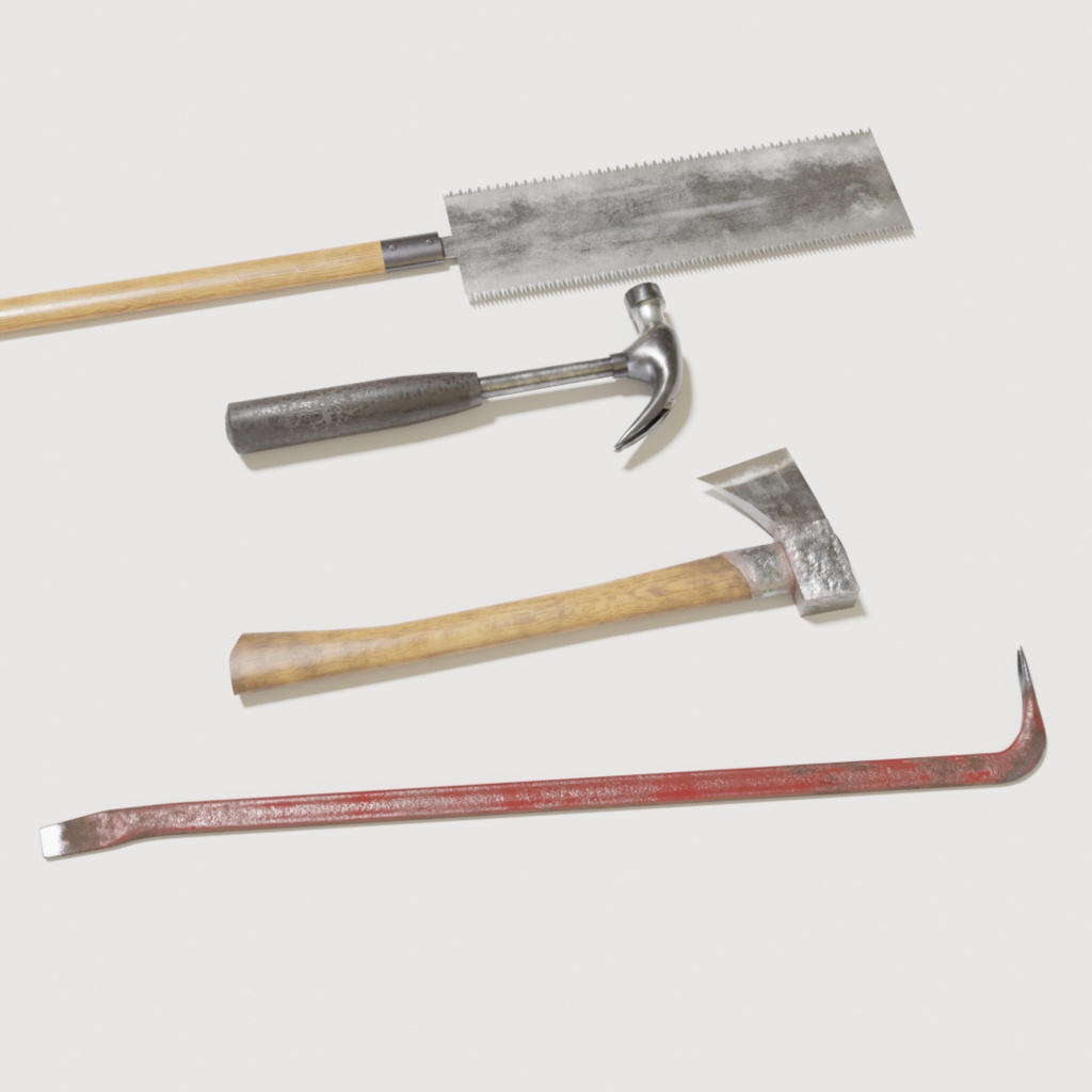 【weapon_set】工具セット(のこぎり/金槌/バール/斧)