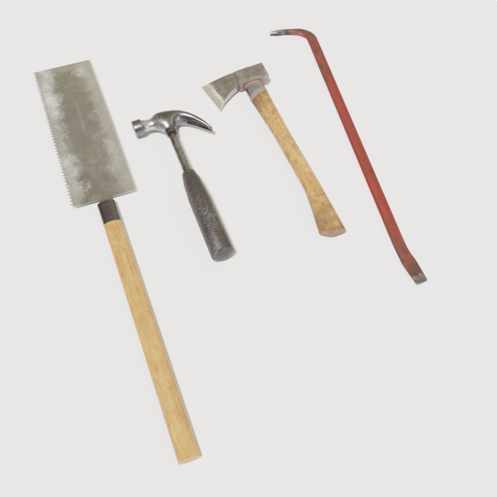 【weapon_set】工具セット(のこぎり/金槌/バール/斧)