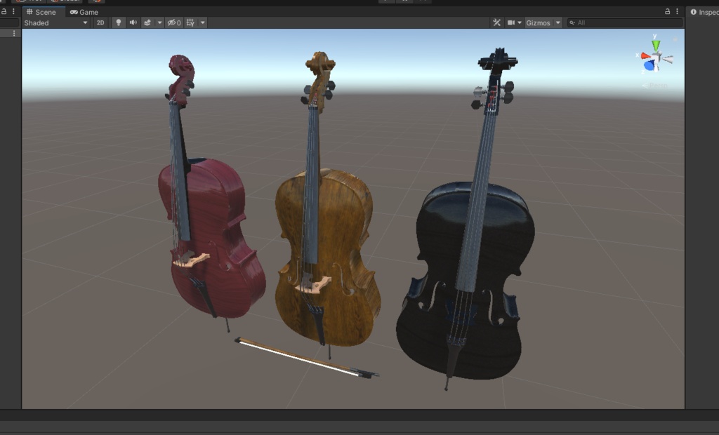 3DCG【cello】チェロ&弓