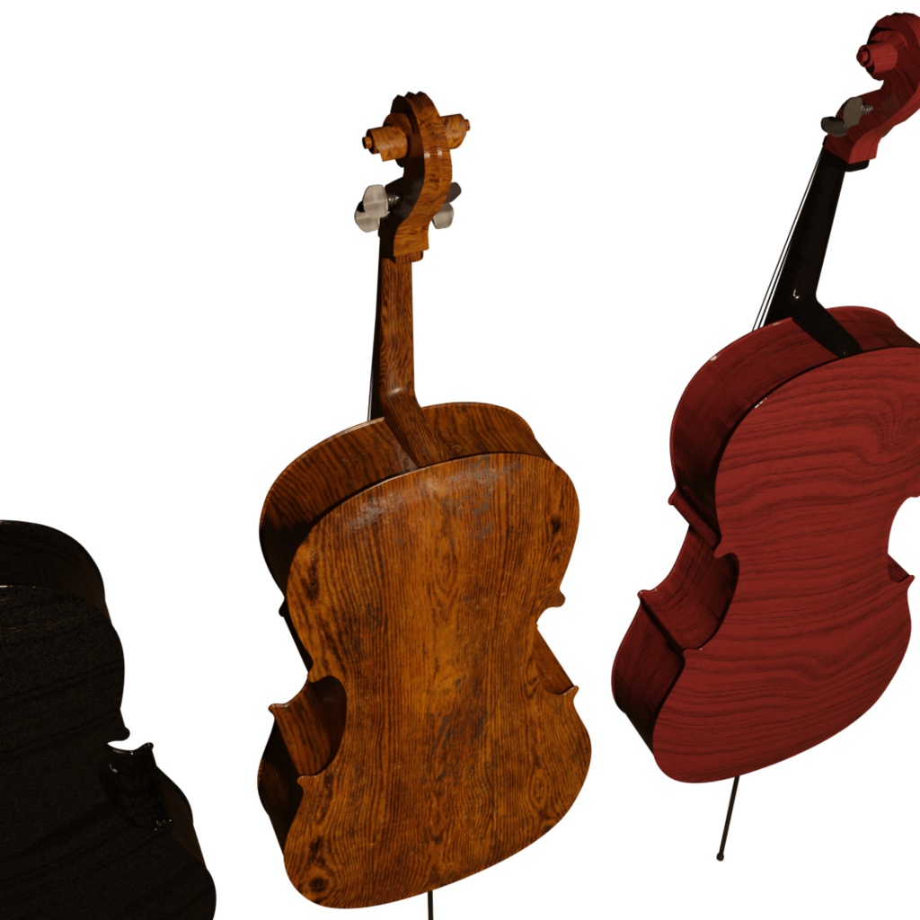 3DCG【cello】チェロ&弓