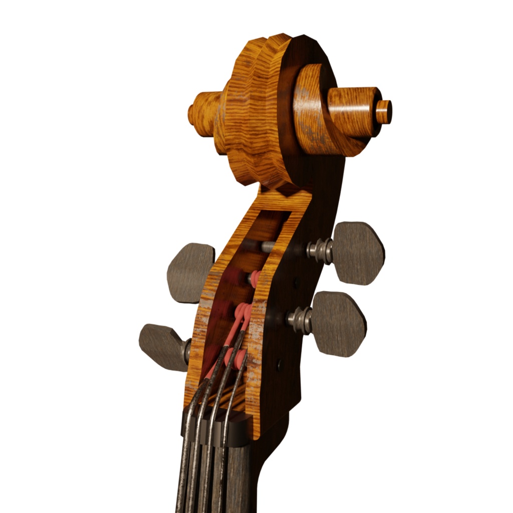 3DCG【cello】チェロ&弓