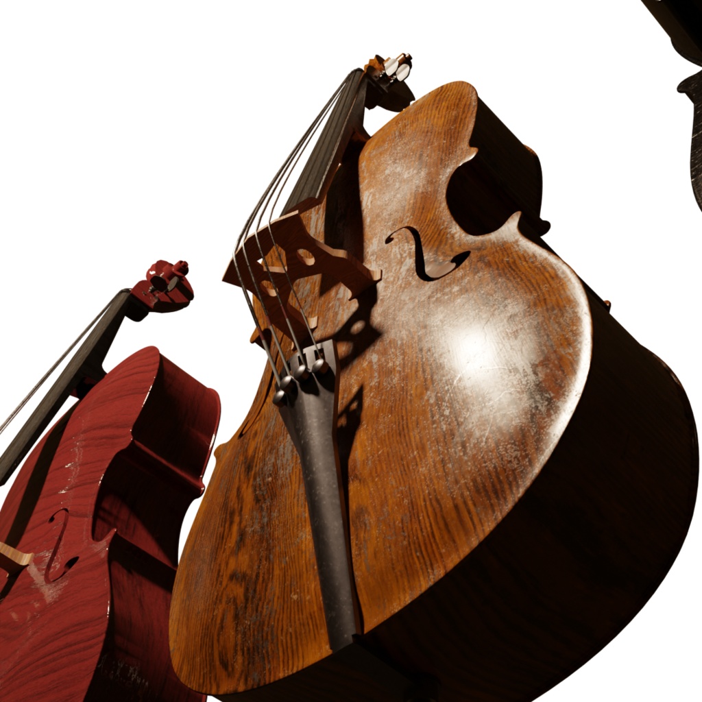 3DCG【cello】チェロ&弓