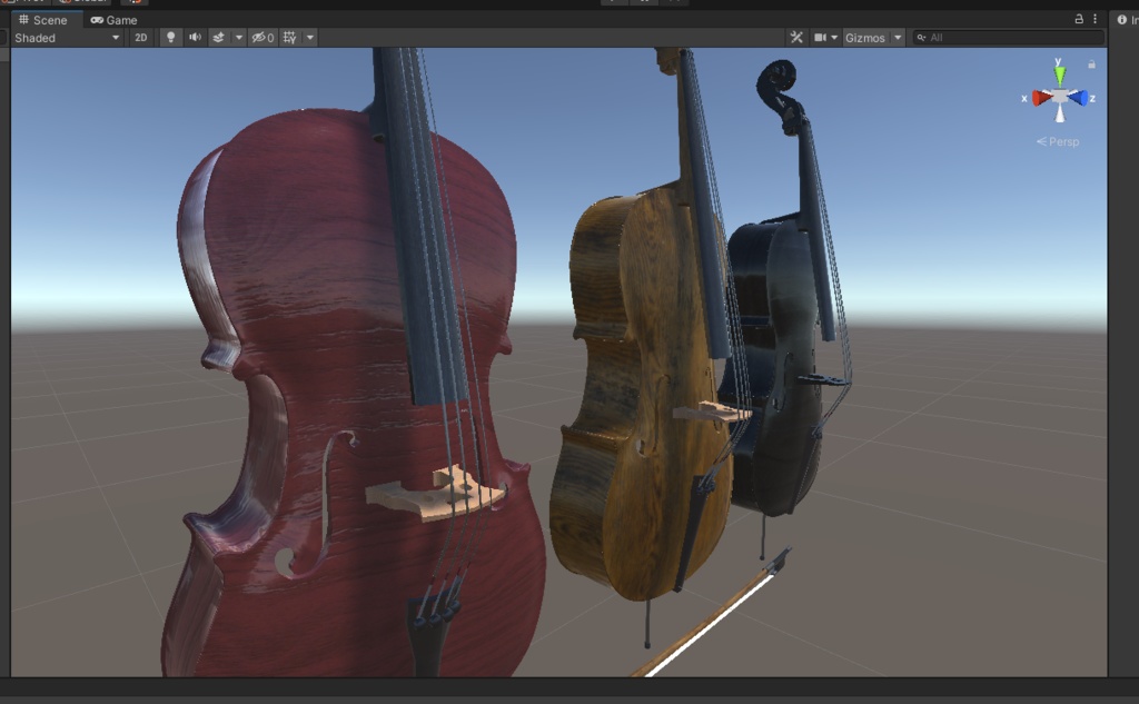 3DCG【cello】チェロ&弓