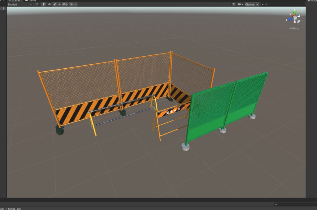 3DCG【fence_set】フェンス 4点セット