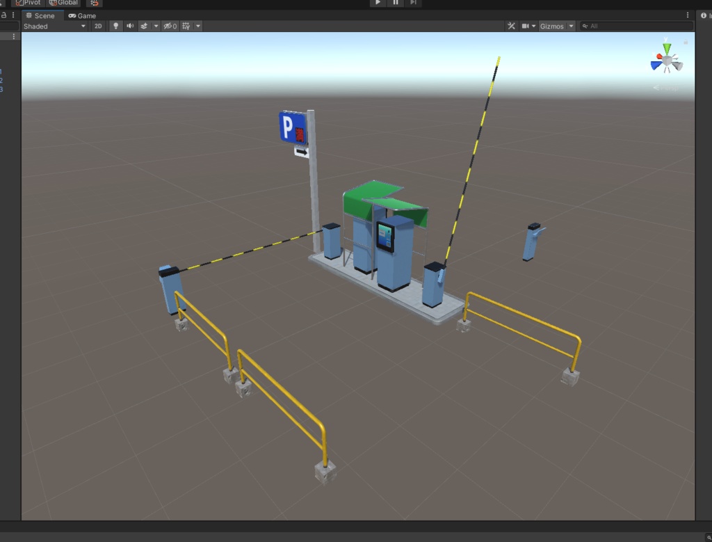 3DCG【parking_set】駐車場機械セット