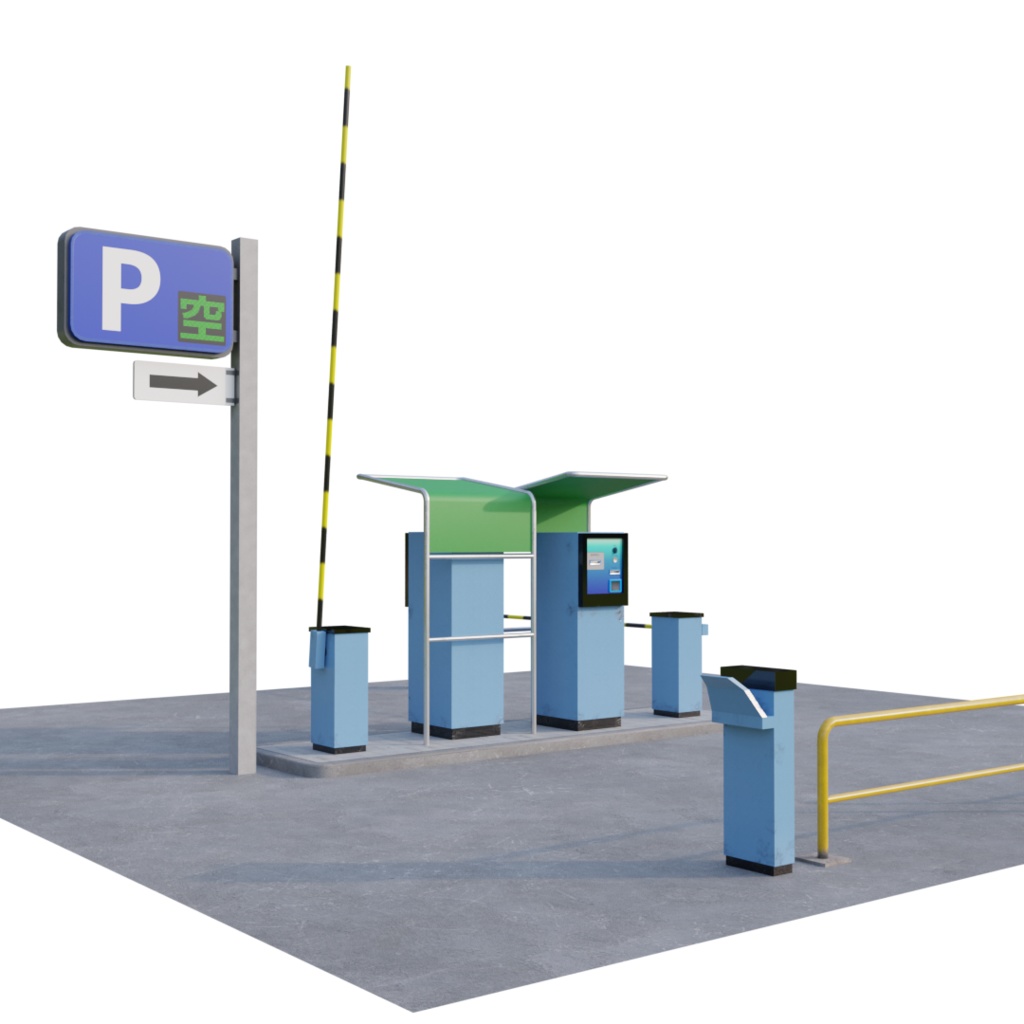 3DCG【parking_set】駐車場機械セット
