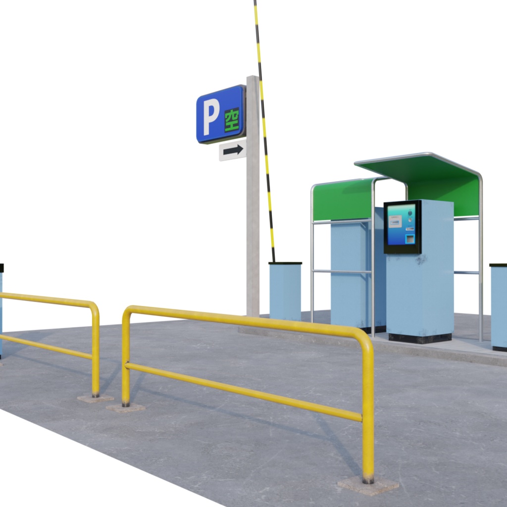 3DCG【parking_set】駐車場機械セット