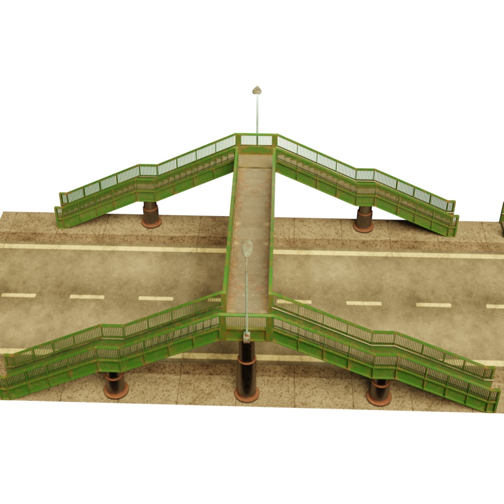 3DCG【Pedestrian_bridge】歩道橋 3種セット