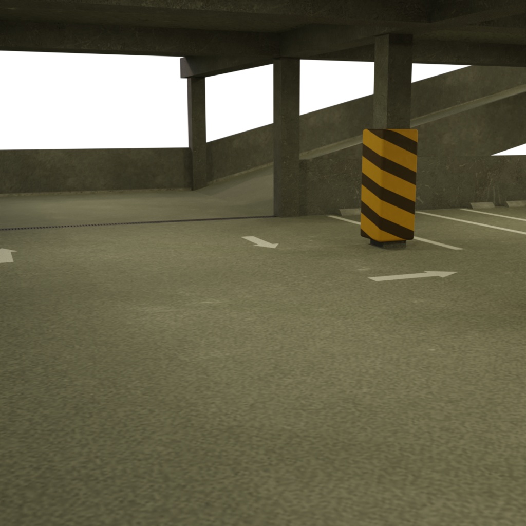 3DCG【parking_fullset】駐車場フルセット