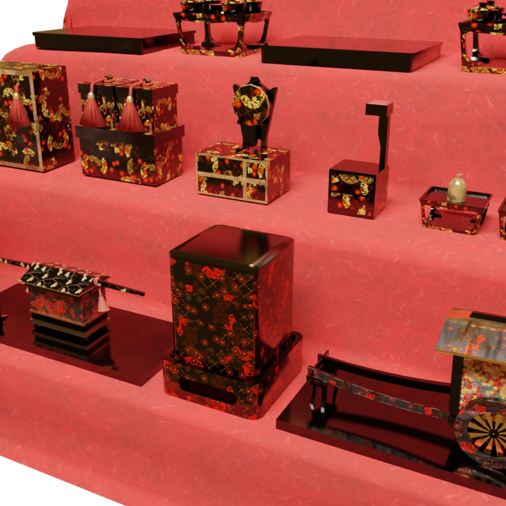3DCG【hinadan_set】ひな壇 雛祭り