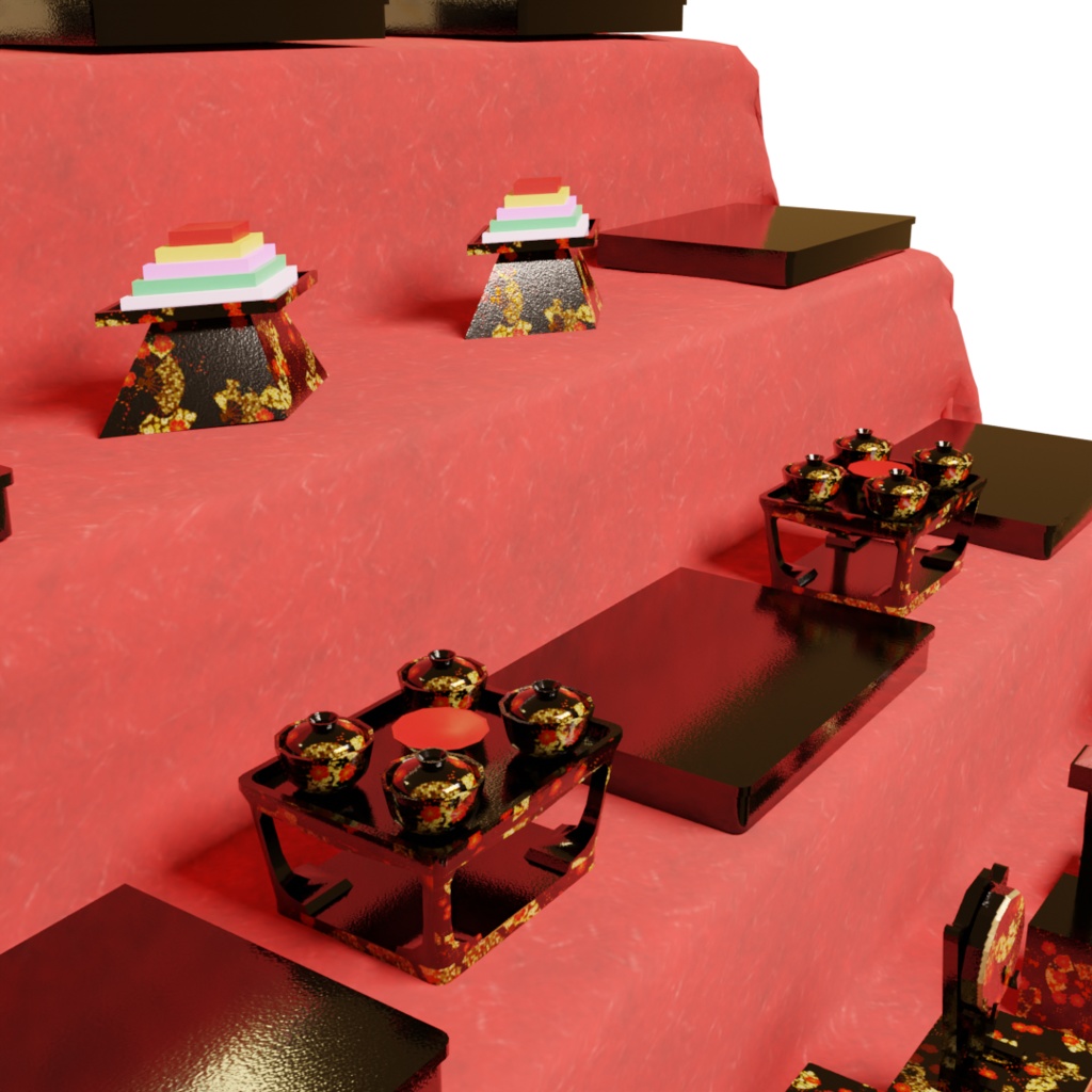 3DCG【hinadan_set】ひな壇 雛祭り