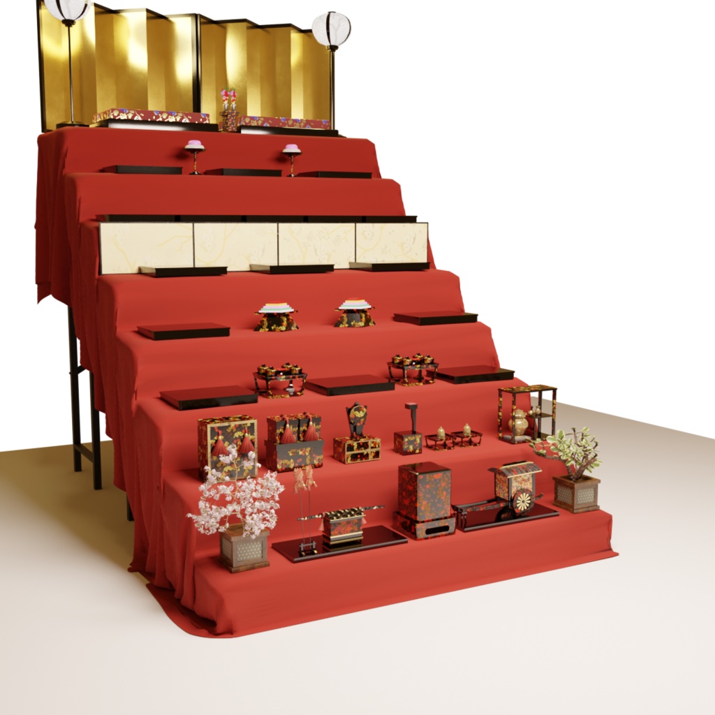 3DCG【hinadan_set】ひな壇 雛祭り
