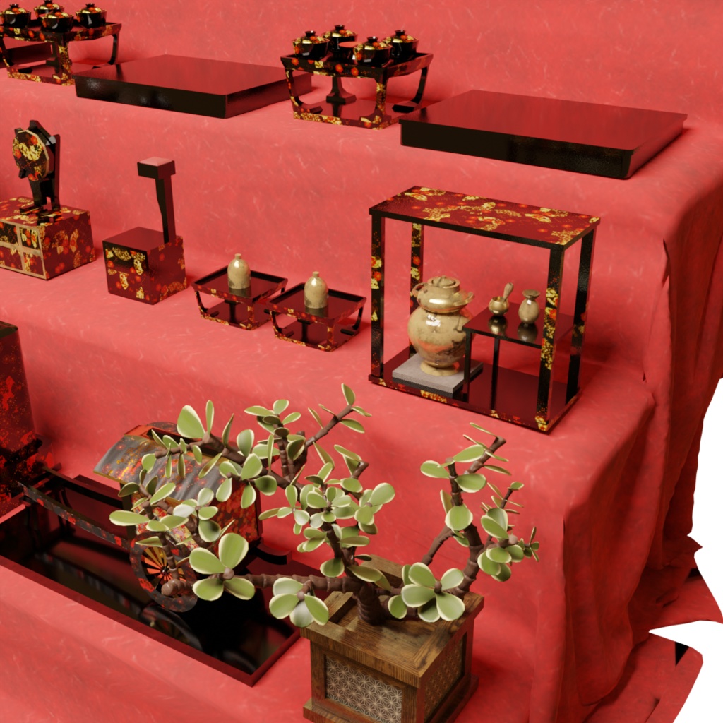 3DCG【hinadan_set】ひな壇 雛祭り