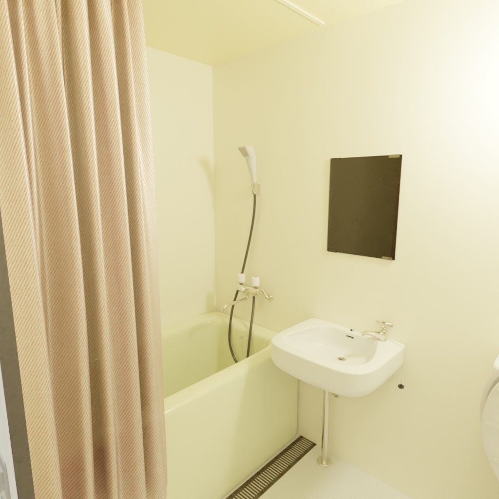 3DCG【1room】アパート部屋 1R 1K