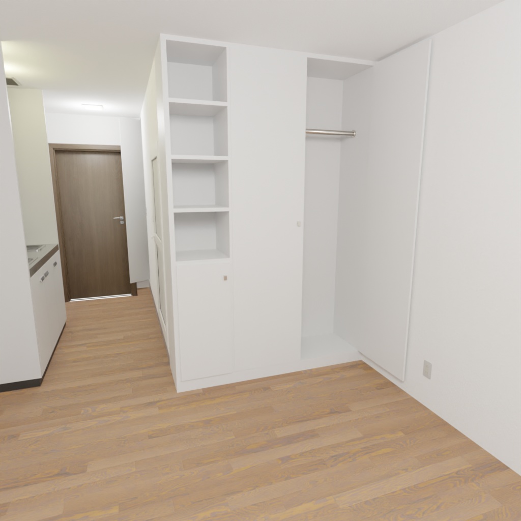 3DCG【1room】アパート部屋 1R 1K