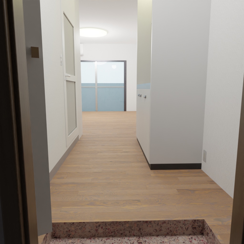 3DCG【1room】アパート部屋 1R 1K