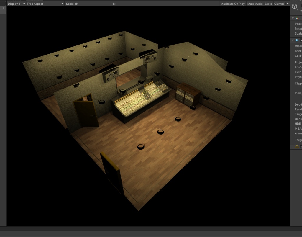 3DCG【studio_set】レコーディングスタジオルーム ミキサー コンソール