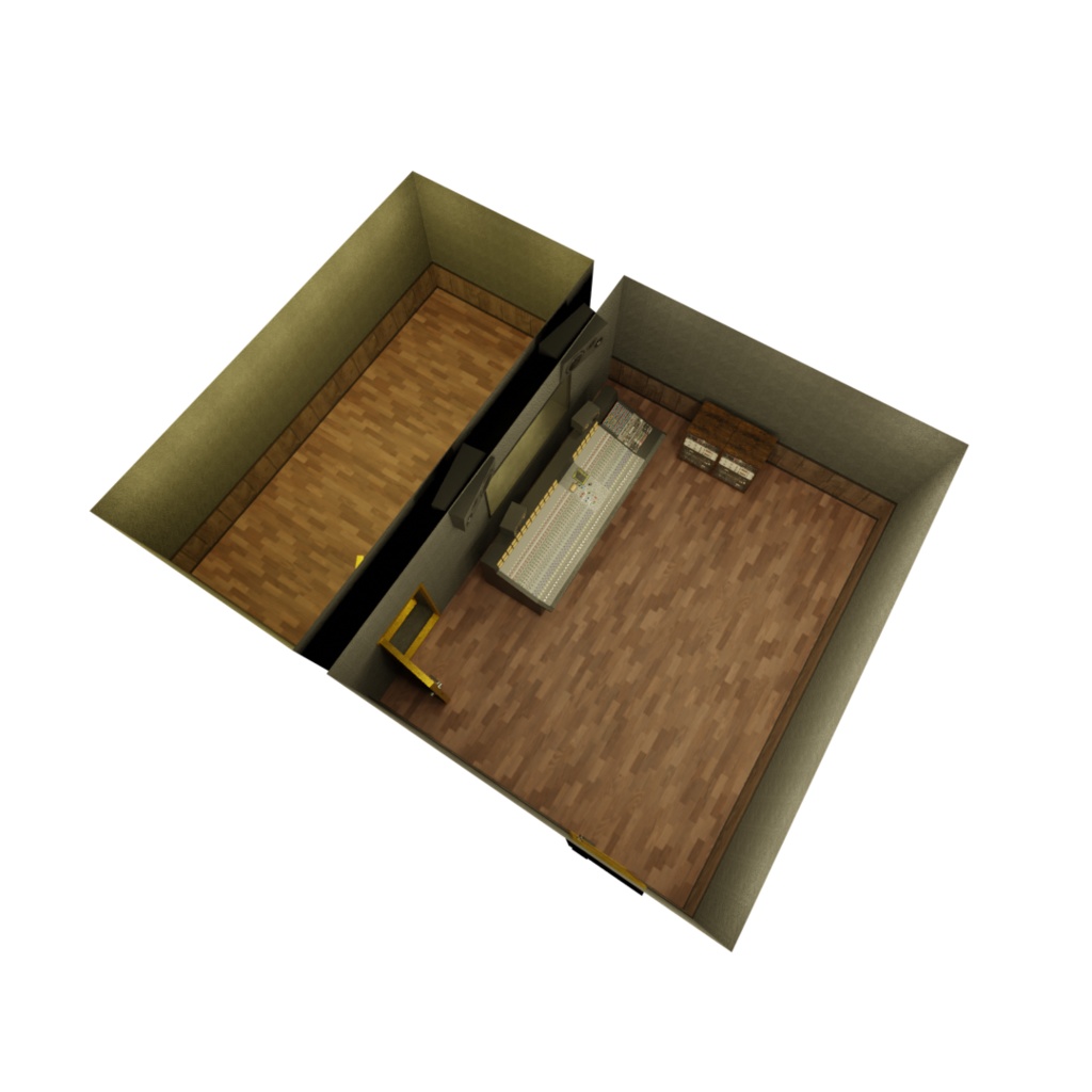 3DCG【studio_set】レコーディングスタジオルーム ミキサー コンソール