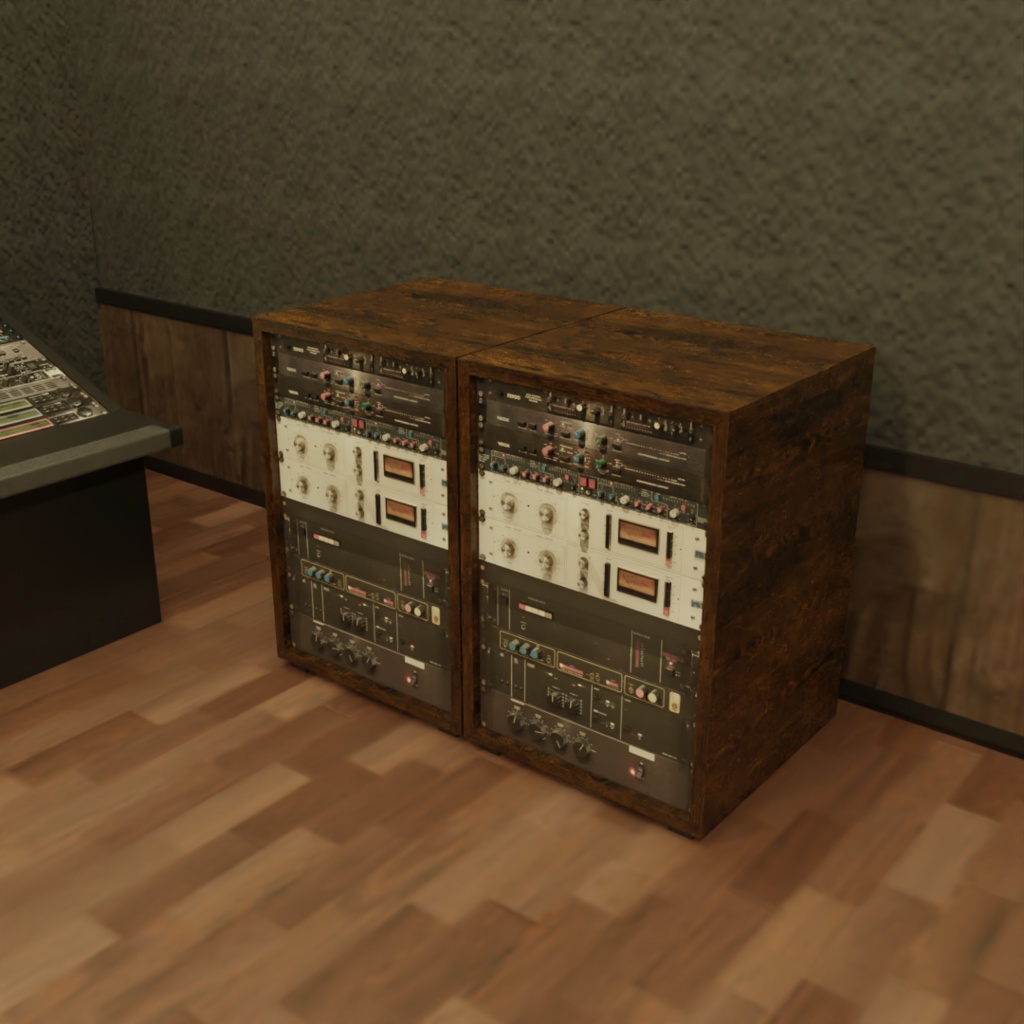 3DCG【studio_set】レコーディングスタジオルーム ミキサー コンソール