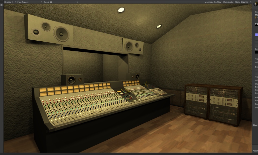 3DCG【studio_set】レコーディングスタジオルーム ミキサー コンソール