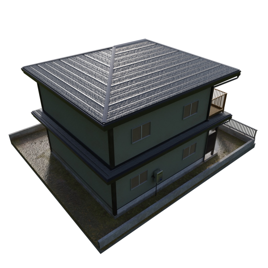 3DCG【house_jp】住宅 家 昭和
