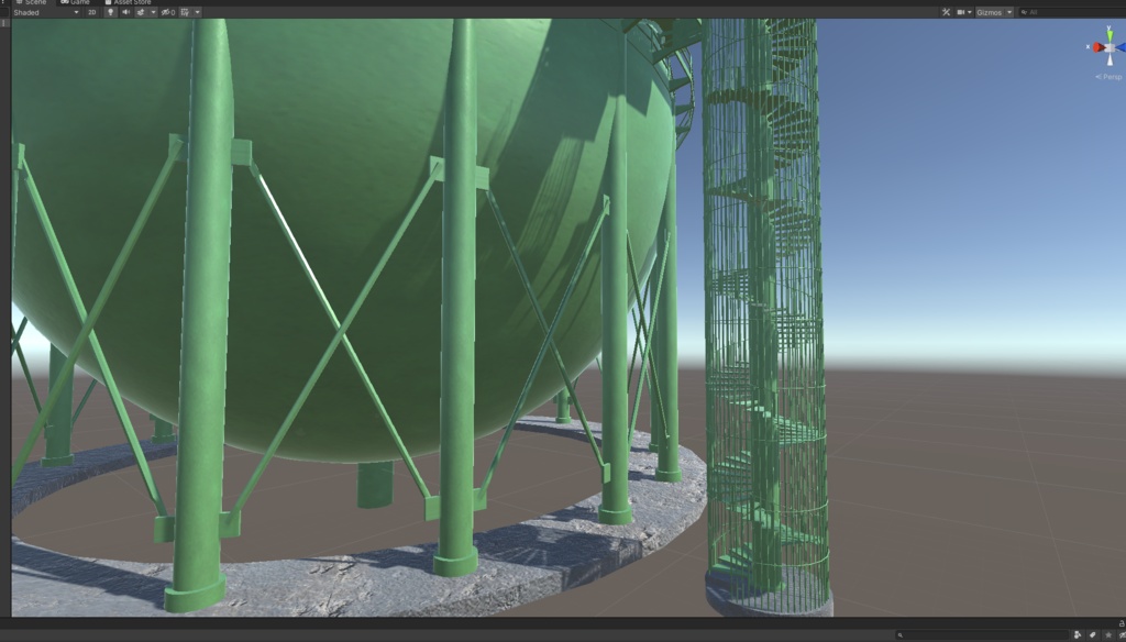 3DCG【gastank_big】大型ガスタンク