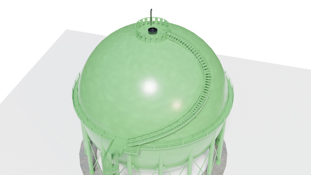 3DCG【gastank_big】大型ガスタンク