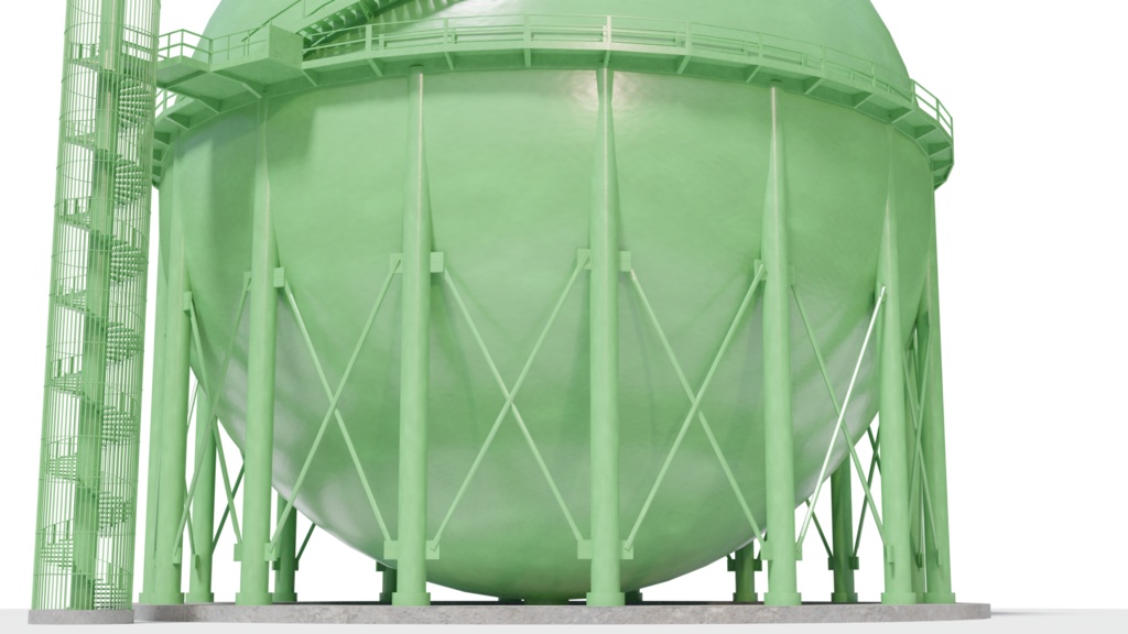 3DCG【gastank_big】大型ガスタンク