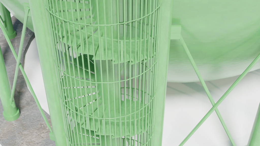 3DCG【gastank_big】大型ガスタンク