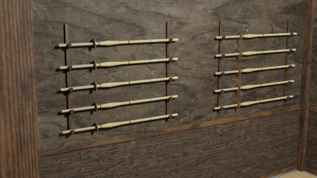 3DCG【dojo】道場 稽古部屋