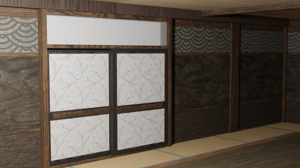 3DCG【dojo】道場 稽古部屋