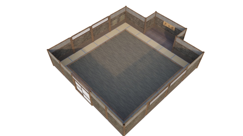 3DCG【dojo】道場 稽古部屋