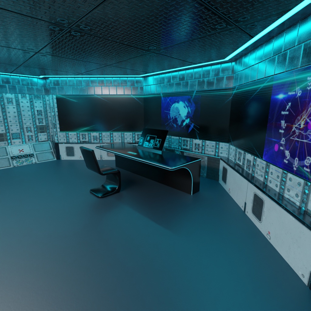 3DCG【Control_room】コントロールルーム 操作室 SF