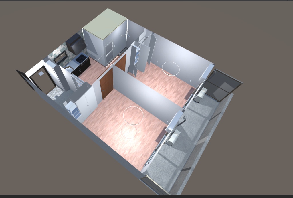 3DCG【2DK_room】部屋モデル 2DK
