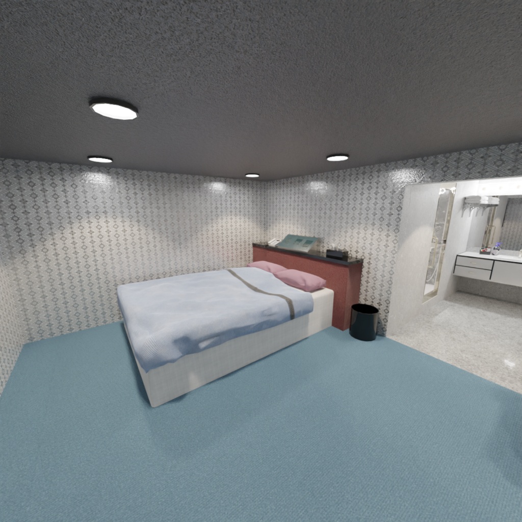 3DCG【hotel_room】ホテル 内装