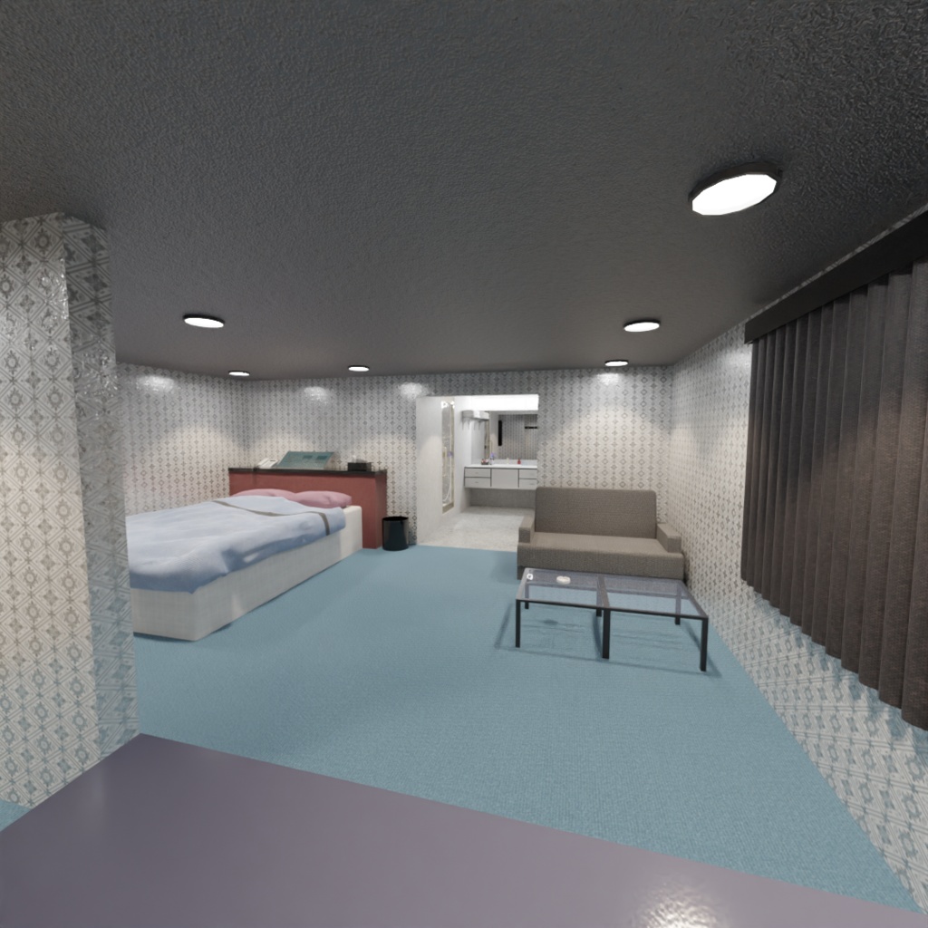 3DCG【hotel_room】ホテル 内装
