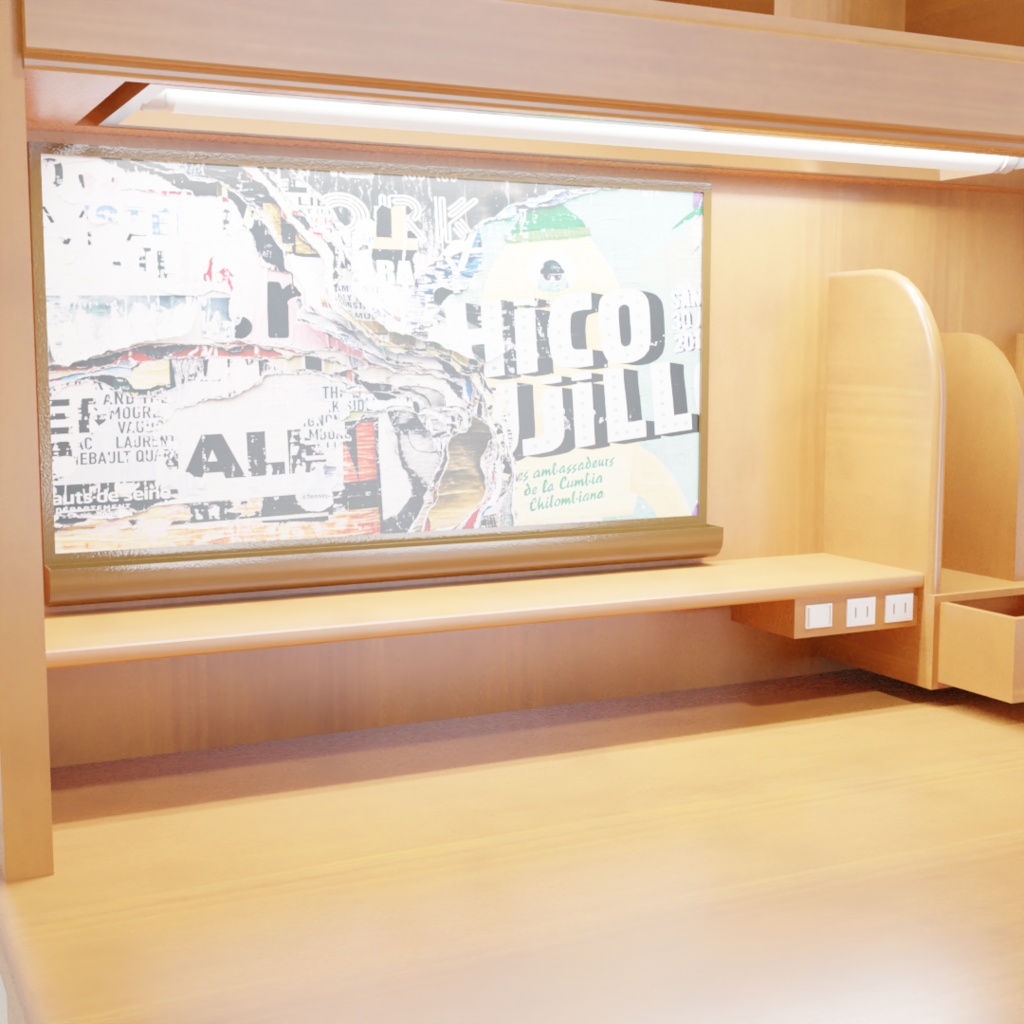 3DCG【student_desk】学習机