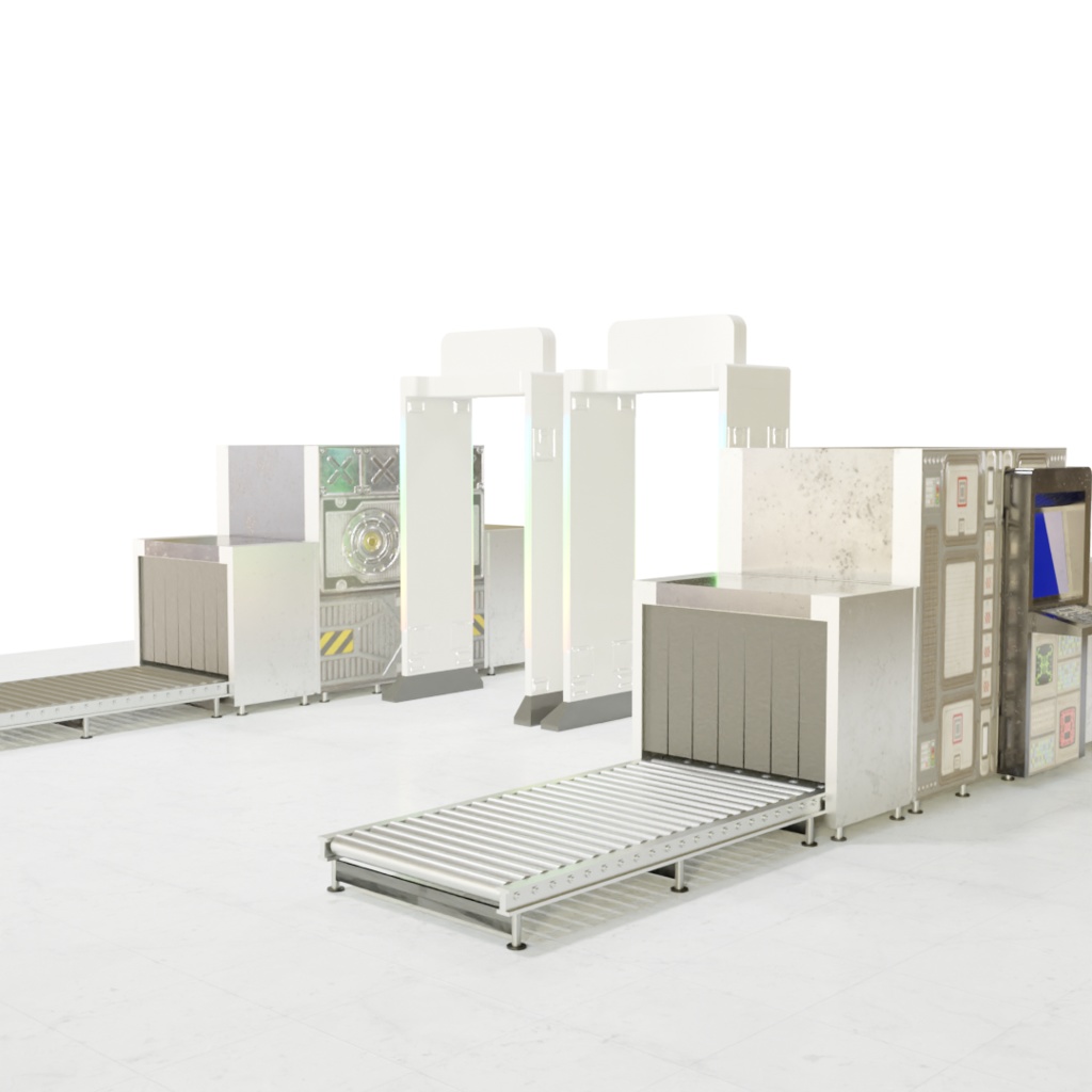 3DCG【inspection_machine】セキュリティゲート 空港