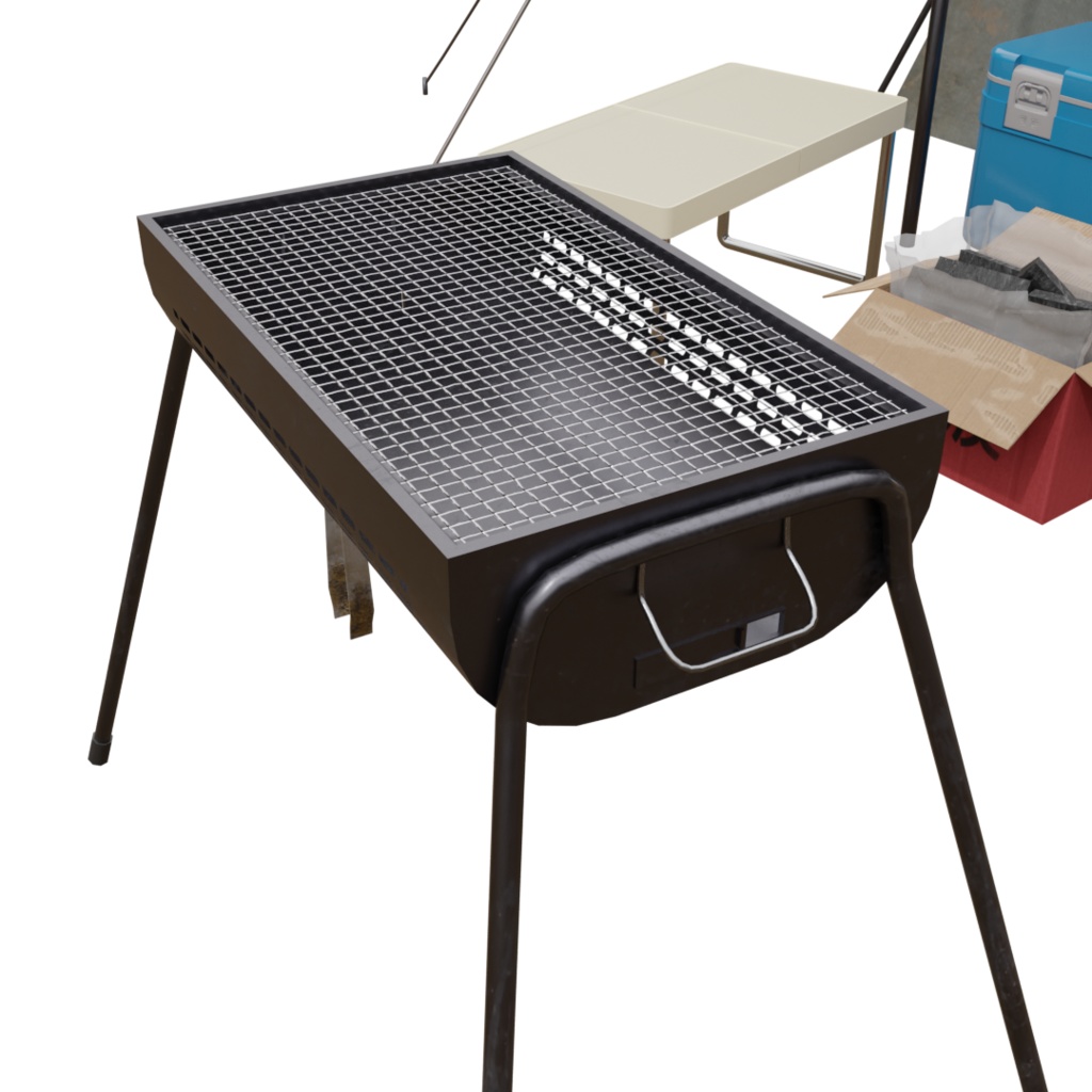 3DCG【camp_set】キャンプ 7点セット