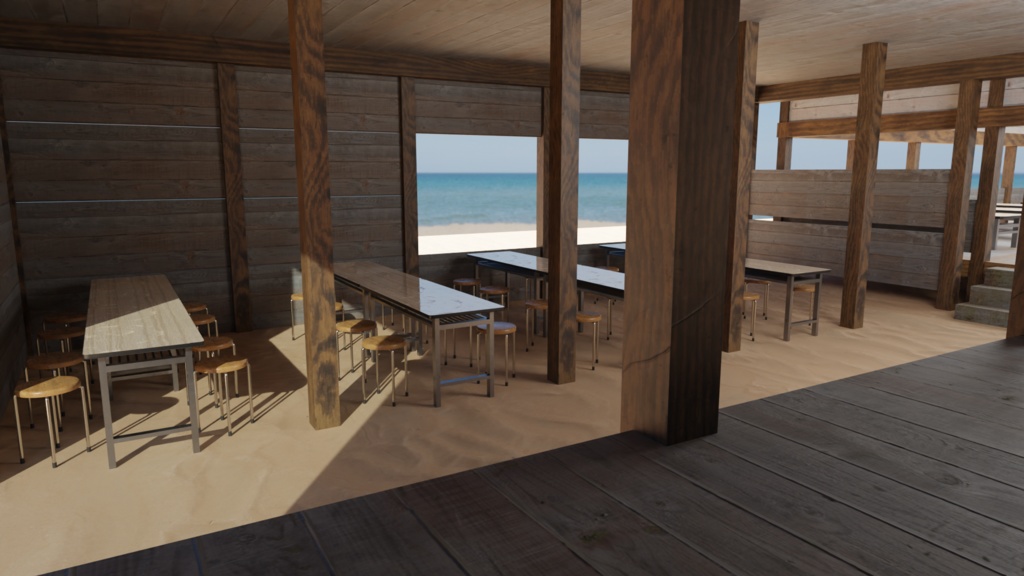 3DCG【sea_house】海の家