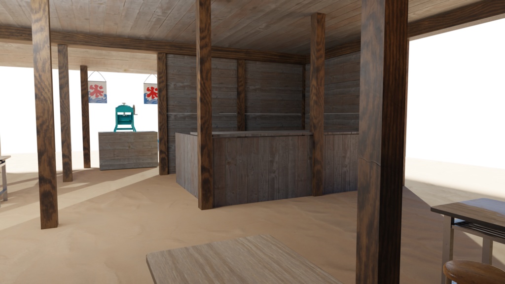 3DCG【sea_house】海の家