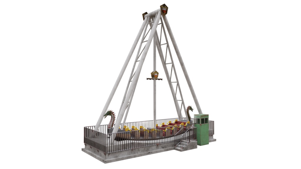 3DCG【Twin_dragon】バイキング 遊園地