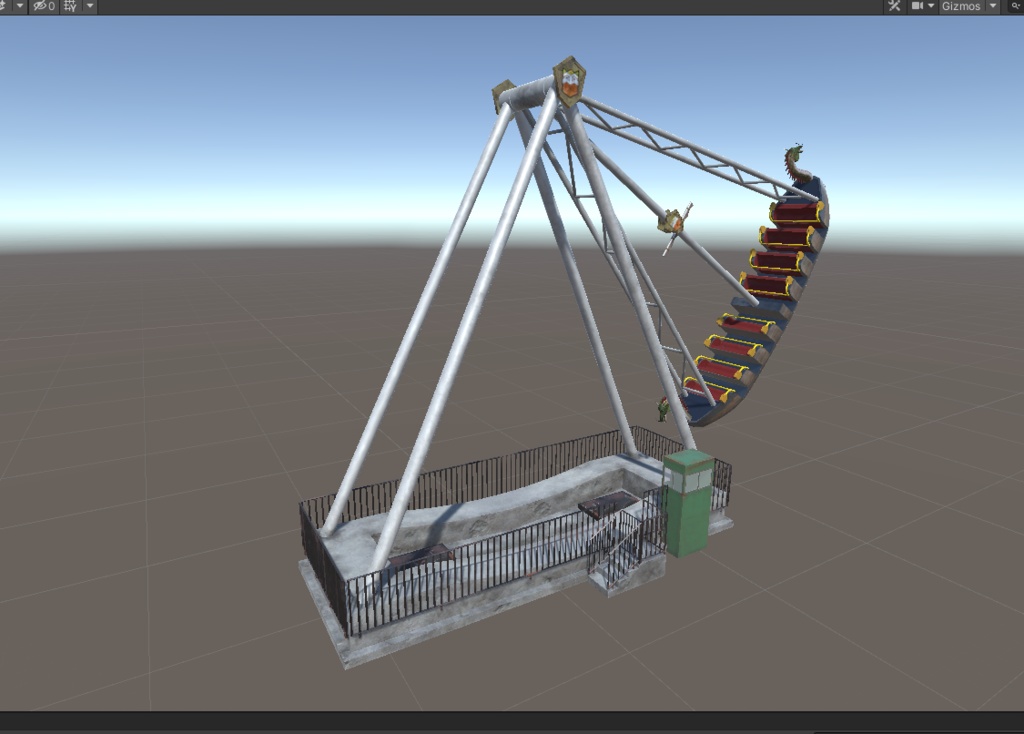 3DCG【Twin_dragon】バイキング 遊園地