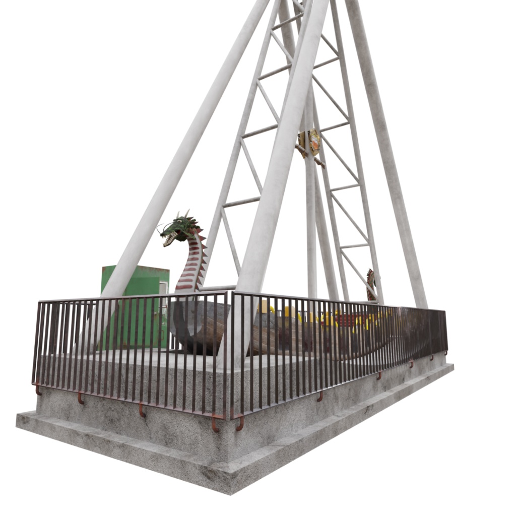 3DCG【Twin_dragon】バイキング 遊園地