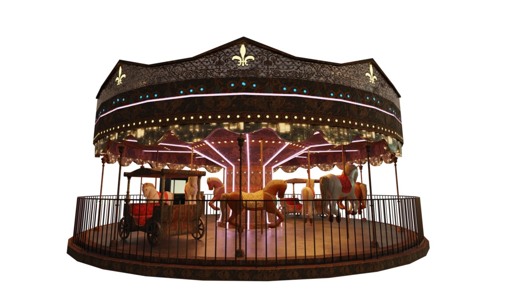 3DCG【Merry-go-round】メリーゴーランド 遊園地